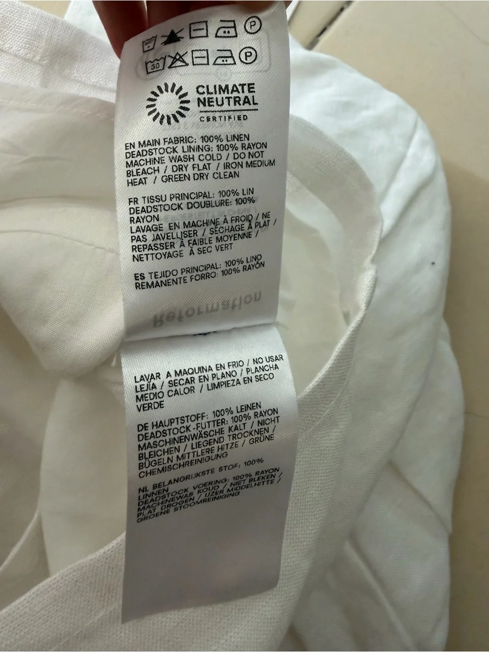 Reformation white linen